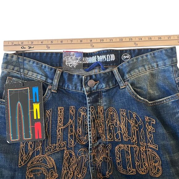 Billionaire Boys Club BB Creative Spell Out Jeans Eclipse In Blue Size 36 - Picture 6 of 8